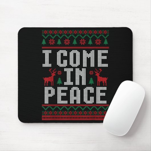 Peace I Come In Peace Couple Matching Ugly Christm Muismat (Met muis)