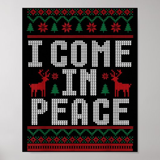 Peace I Come In Peace Couple Matching Ugly Christm Poster (Voorkant)
