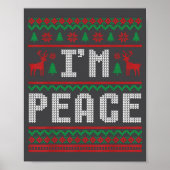 Peace I Come In Peace Couple Matching Ugly Christm Poster (Voorkant)