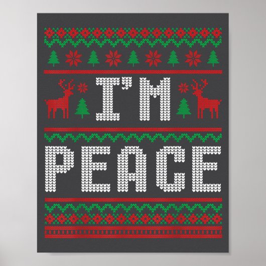 Peace I Come In Peace Couple Matching Ugly Christm Poster (Voorkant)
