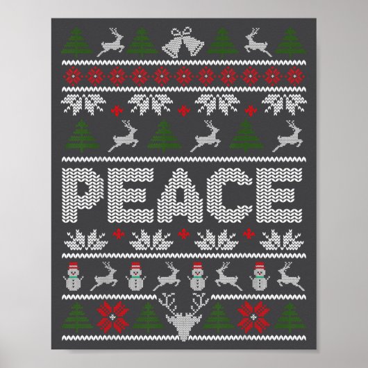 Peace I Come In Peace Couple Matching Ugly Christm Poster (Voorkant)
