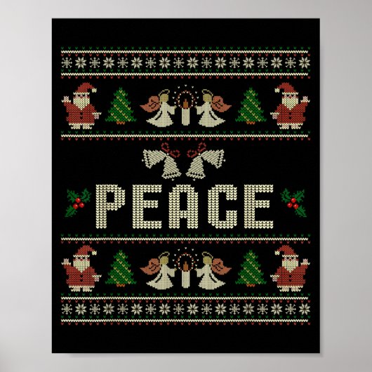 Peace I Come In Peace Couple Matching Ugly Christm Poster (Voorkant)
