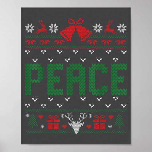 Peace I Come In Peace Couple Matching Ugly Christm Poster (Voorkant)