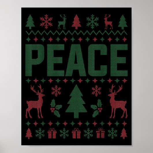 Peace I Come In Peace Couple Matching Ugly Christm Poster (Voorkant)