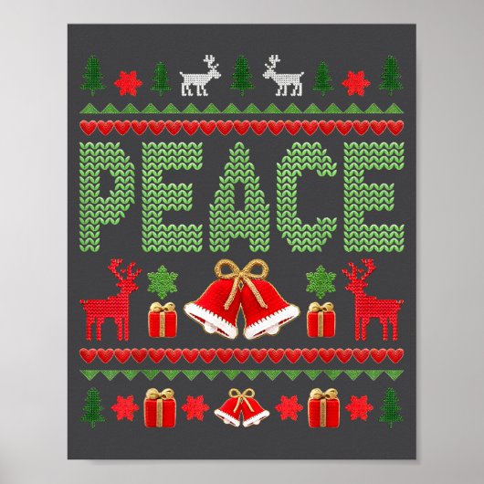Peace I Come In Peace Couple Matching Ugly Christm Poster (Voorkant)