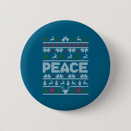 Peace I Come In Peace Couple Matching Ugly Christm Ronde Button 5,7 Cm (Voorkant)