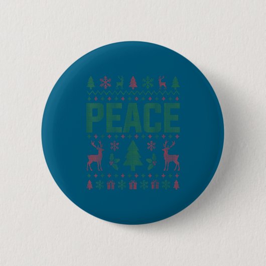 Peace I Come In Peace Couple Matching Ugly Christm Ronde Button 5,7 Cm (Voorkant)