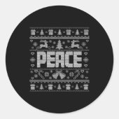 Peace I Come In Peace Couple Matching Ugly Christm Ronde Sticker (Voorkant)