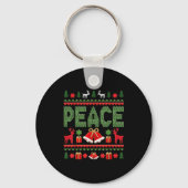 Peace I Come In Peace Couple Matching Ugly Christm Sleutelhanger (Voorkant)
