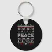 Peace I Come In Peace Couple Matching Ugly Christm Sleutelhanger (Voorkant)