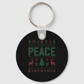 Peace I Come In Peace Couple Matching Ugly Christm Sleutelhanger (Voorkant)