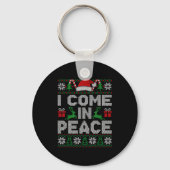 Peace I Come In Peace Couple Matching Ugly Christm Sleutelhanger (Voorkant)
