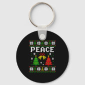 Peace I Come In Peace Couple Matching Ugly Christm Sleutelhanger (Voorkant)