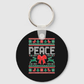 Peace I Come In Peace Couple Matching Ugly Christm Sleutelhanger (Voorkant)