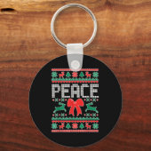 Peace I Come In Peace Couple Matching Ugly Christm Sleutelhanger (Voorkant)