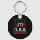 Peace I Come In Peace Couple Matching Ugly Christm Sleutelhanger (Voorkant)