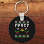 Peace I Come In Peace Couple Matching Ugly Christm Sleutelhanger (Voorkant)