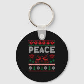 Peace I Come In Peace Couple Matching Ugly Christm Sleutelhanger (Voorkant)