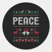 Peace I Come In Peace Matching Couple Ugly Merry C Ronde Sticker (Voorkant)