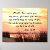 Peace I leave with you, Bible Verse Ocean Sunset Poster (Voorkant)