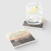Peace I leave with you, Bible Verse Ocean Sunset Stenen Onderzetter (Zijkant)