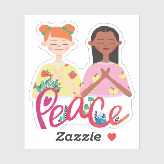 PEACE ik bid voor vrede op aarde Sticker (Vel)