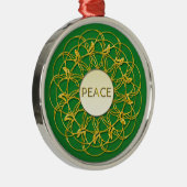 PEACE in Lace Geometric Gold Design Metalen Ornament (Rechts)