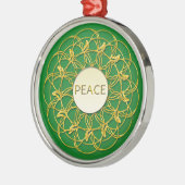 PEACE in Lace Geometric Gold Design Metalen Ornament (Links)