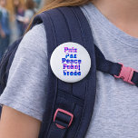 Peace in Many Languages Pastel Heart Typography Ronde Button 5,7 Cm<br><div class="desc">Are you looking for a way to spread positive thoughts into the world?  This pin back button says peace in French,  Spanish,  Polish and Dutch with pastel color hearts.</div>