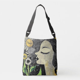 Peace in Serenity Abstract Tote Crossbody Tas