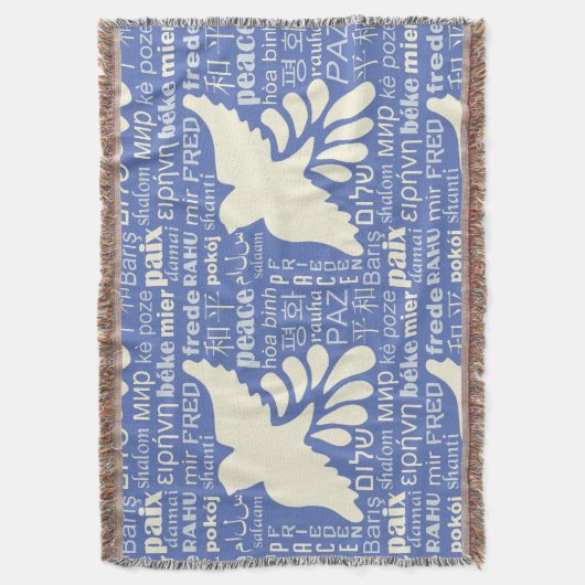 PEACE in talen aangepaste kleur spuit blanco Deken (Voorkant Verticaal)