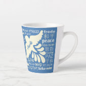 PEACE in talen, aangepaste naam en kleur Latte Mok (Rechts)