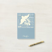 PEACE in talen, aangepaste naam Post-it notes (Op bureau)