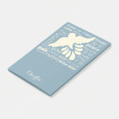 PEACE in talen, aangepaste naam Post-it notes (Schuin)