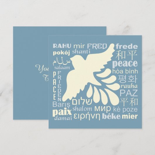 PEACE in talen, douanekaart/uitnodiging Kaart (Voorkant / Achterkant)