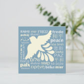 PEACE in talen, douanekaart/uitnodiging Kaart (Staand voorkant)