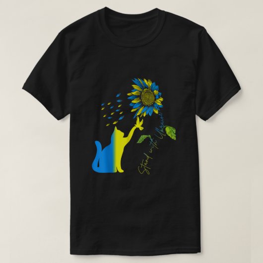 Peace in Ukraine Dove And Cat Stand with Oekraïne T-shirt (Design voorkant)