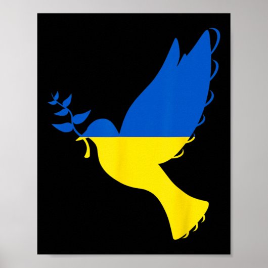 Peace In Ukraine Dove. Stand With Ukraine. Support Poster (Voorkant)