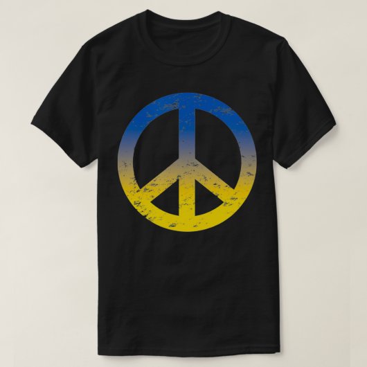 Peace in Ukraine Peace Symbol in Ukraine Flag Col T-shirt (Design voorkant)