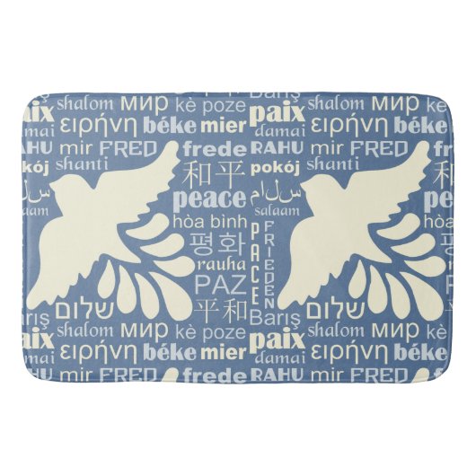 PEACE in veel talen aangepaste kleurbadmatten Badmat (Voorkant)