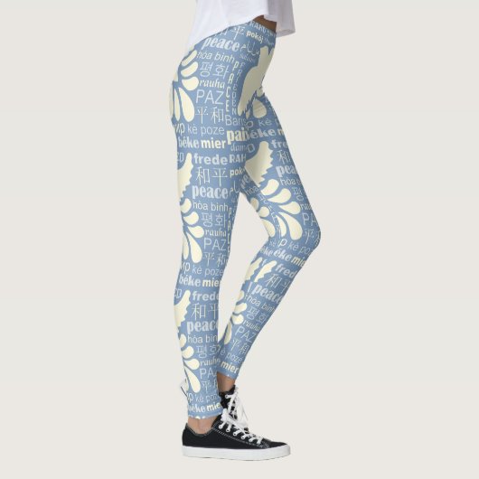PEACE in veel talen, aangepaste kleuren-leggings Leggings (Rechts)