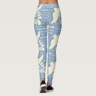 PEACE in veel talen, aangepaste kleuren-leggings Leggings