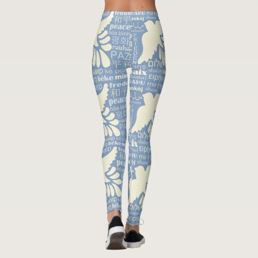 PEACE in veel talen, aangepaste kleuren-leggings Leggings (Achterkant)