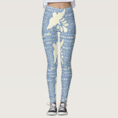 PEACE in veel talen, aangepaste kleuren-leggings Leggings (Voorkant)