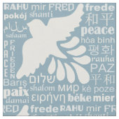 PEACE in veel talen, aangepaste kleurstof Stof (Close Up)