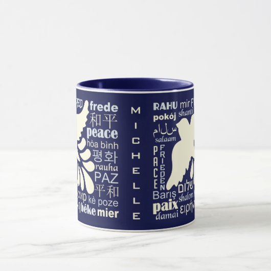PEACE in veel talen, aangepaste mokken (Midden)