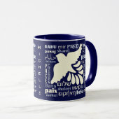 PEACE in veel talen, aangepaste mokken (Voorkant rechts)