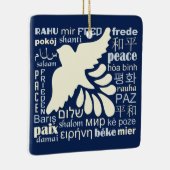 PEACE in veel talen, aangepaste versiering Keramisch Ornament (Rechts)