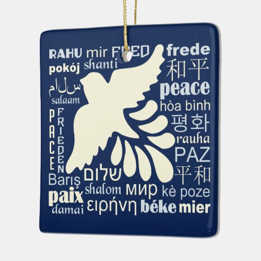 PEACE in veel talen, aangepaste versiering Keramisch Ornament (Links)
