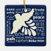 PEACE in veel talen, aangepaste versiering Keramisch Ornament (Voorkant)